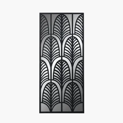 Black Metal Rectangular Mirrored Wall Art