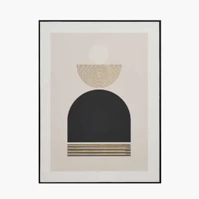 Art Deco Print with Gold Detail and Black Frame