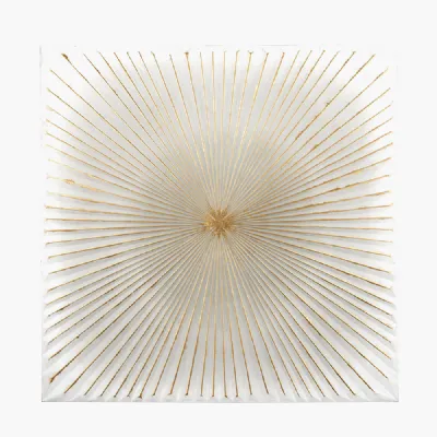 White and Gold Metal Sunburst Wall Art
