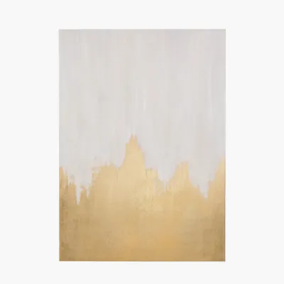White and Gold Abstract Frameless Canvas
