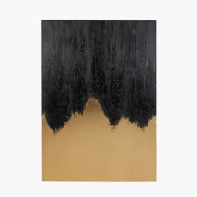 Black and Gold Abstract Frameless Canvas