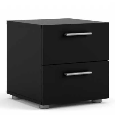 Pepe Bedside 2 Drawers in Black