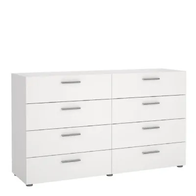 Pepe Wide Chest of 8 Drawers in White