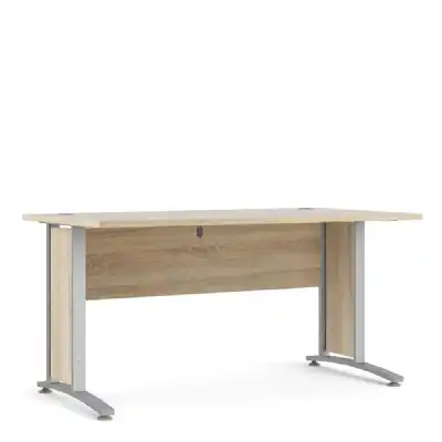 Desk 150 cm in Oak With Silver grey steel legs