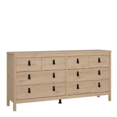 Barcelona Double Dresser 4+4 Drawers in Jackson Hickory Oak