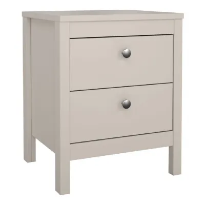 Madrid Bedside Table 2 Drawers in Cashmere