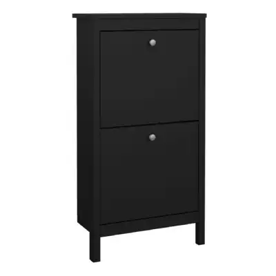 Madrid Shoe Cabinet 2 flap doors Matt Black