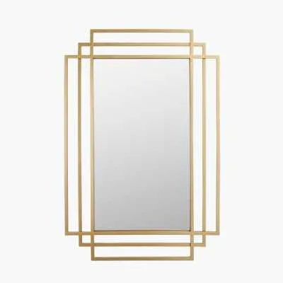 Gold Metal Rectangular Multi Framed Wall Mirror