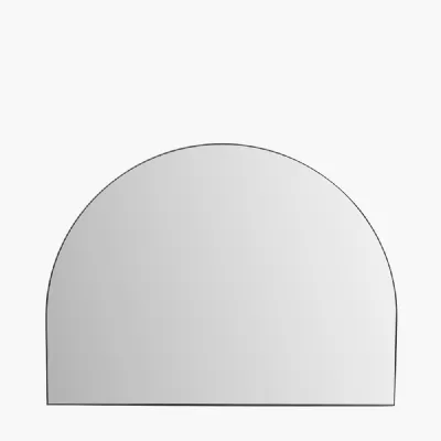 Black Metal Slim Frame Wide Arch Wall Mirror