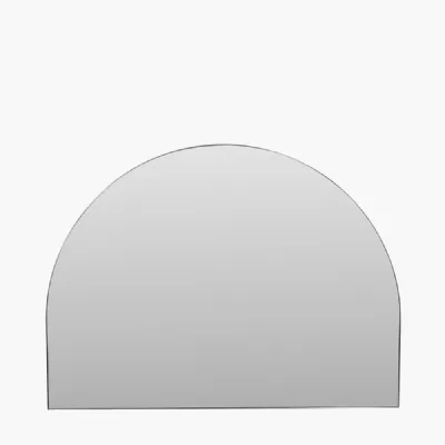 Brushed Silver Metal Slim Frame Wide Arch Wall Mirror
