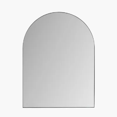 Black Metal Slim Frame Tall Arch Wall Mirror