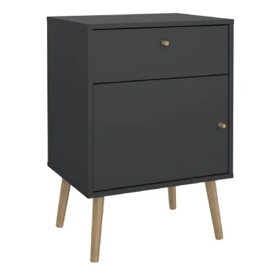 Cumbria Nightstand 1 Door + 1 Drawer Dark Grey