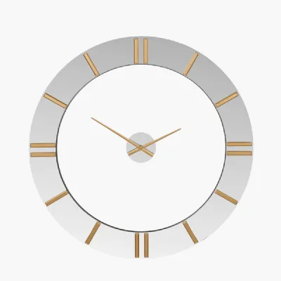 Mirror and Gold 2 Piece Open Wall Clock