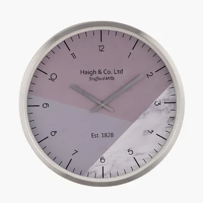 Silver Metal Printed Face Wall Clock