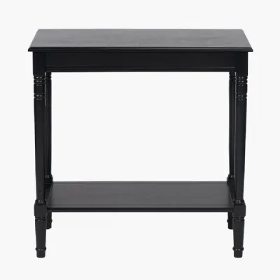 Heritage Black Pine Wood Console Table