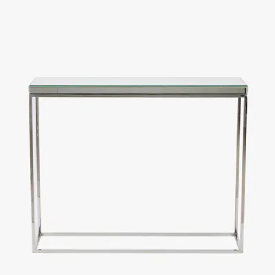 Elysee Mirrored Glass and Silver Metal Console Table