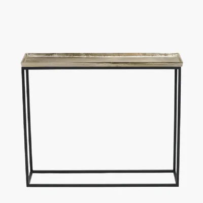 Franklin Gold Cast and Black Metal Console Table