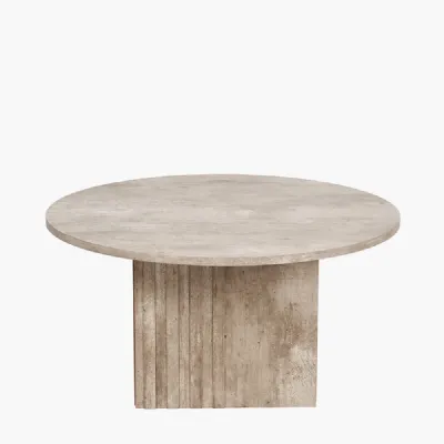 Elkton Concrete Effect Wood Veneer Groove Detail Coffee Table