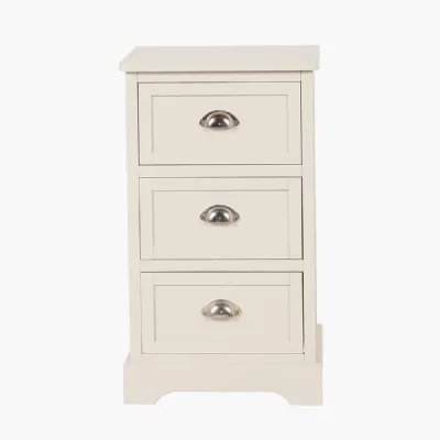 Croft Linen Pine Wood 3 Drawer Tall Unit