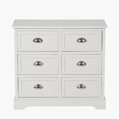 Croft Linen Pine Wood 6 Drawer Unit
