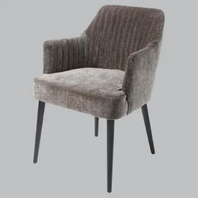 Mouse Fabric Padded Accent Chair with Black Wooden Legs
