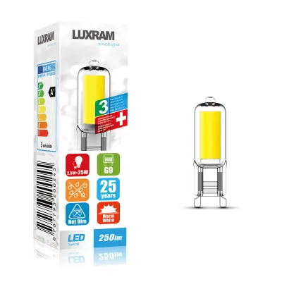 HaloLED G9 2.5W 2700K Warm White, 250lm, Clear Finish, 3yrs Warranty (5LT721C)