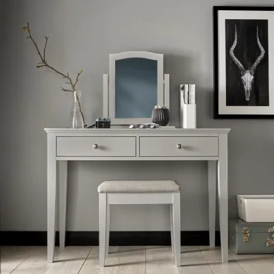 Grey Painted Dressing Table with 2 Drawers