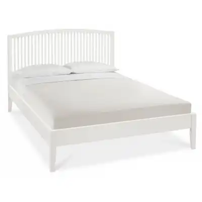 White Painted Small 4ft Double Bed Slatted Headboard