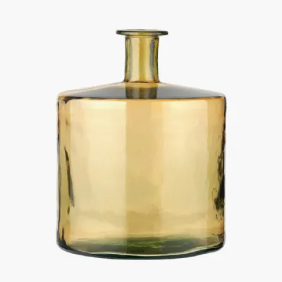 Amber Recycled Glass Bottle Vase