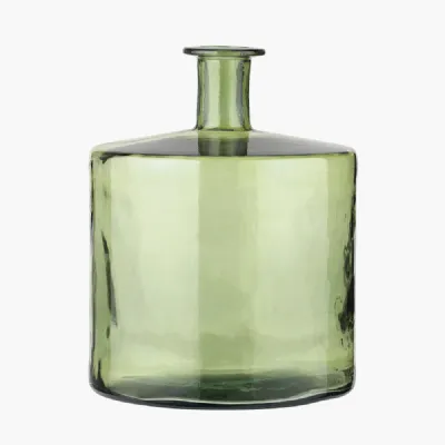 Forest Green Recycled Glass Bottle Vase