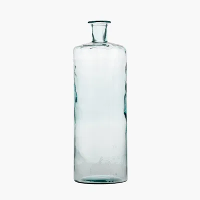 Clear Recycled Glass Tall Bottle Vase