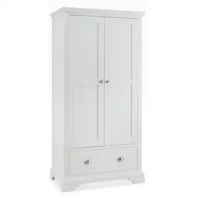 White Painted 2 Door Double Wardrobe