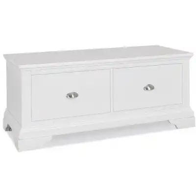 Modern White 2 Drawer Blanket Box Bracket Feet