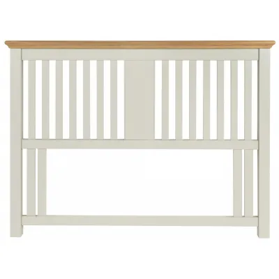 Grey Painted Oak Top Slatted 4ft6 Double Bed Headboard