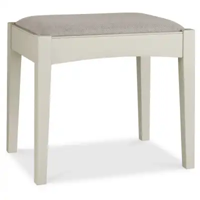 Grey Painted Dressing Table Stool Grey Fabric Seat Pad