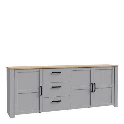 Bohol Large Sideboard in Riviera Oak Grey Oak