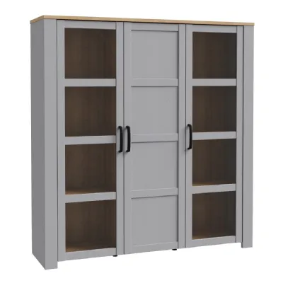 Bohol Large Display Cabinet in Riviera Oak Grey Oak