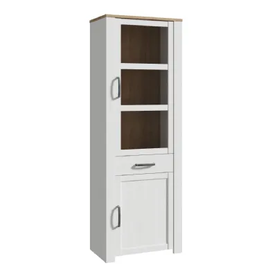 Bohol Narrow Display Cabinet in Riviera Oak White