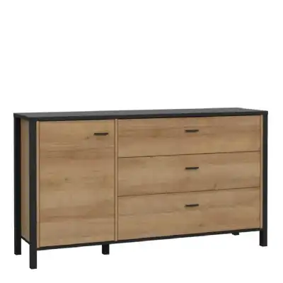 High Rock Chest of Drawers in Matt Black Riviera Oak