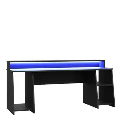 Tezaur Gaming Desk with Blue LED in Matt Black