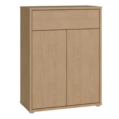 Alice Springs Shoe Cabinet with 2 Doors PushtoOpen & 1 Drawer PushtoOpen in Elegancia Oak