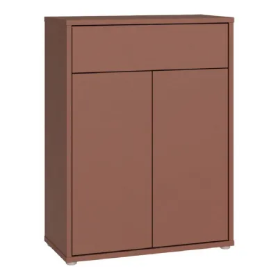 Alice Springs Compact Shoe Cabinet with 2 Doors PushtoOpen & 1 Drawer PushtoOpen in Terracotta