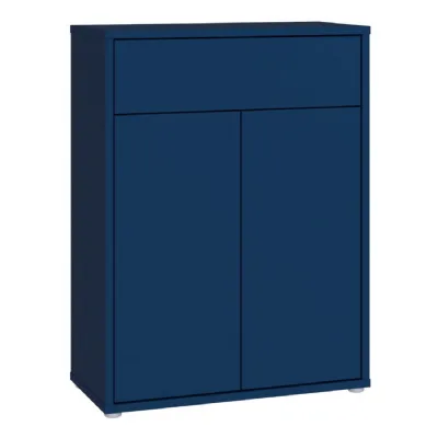 Alice Springs Compact Shoe Cabinet with 2 Doors PushtoOpen & 1 Drawer PushtoOpen in Night Blue