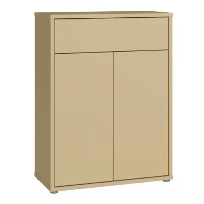 Alice Springs Compact Shoe Cabinet with 2 Doors PushtoOpen & 1 Drawer PushtoOpen in Butter Yellow