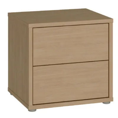 Alice Springs Low Bedside Cabinet with 2 Drawers PushtoOpen in Elegancia Oak