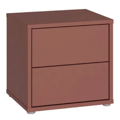 Alice Springs Low Bedside Cabinet with 2 Drawers PushtoOpen in Terracotta
