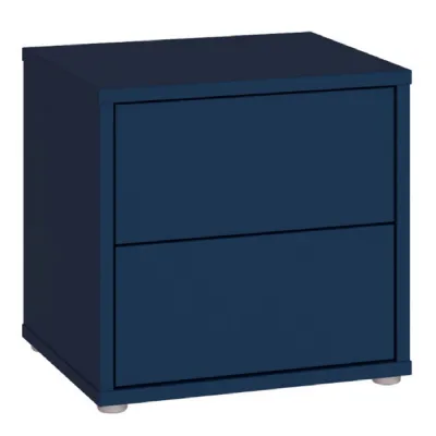 Alice Springs Low Bedside Cabinet with 2 Drawers PushtoOpen in Night Blue