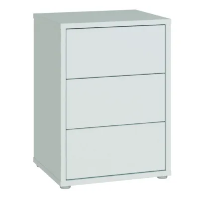 Alice Springs Bedside Cabinet with 3 Drawers PushtoOpen in Light Grey