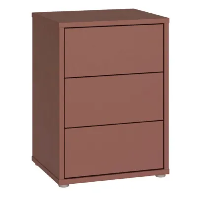 Alice Springs Bedside Cabinet with 3 Drawers PushtoOpen in Terracotta