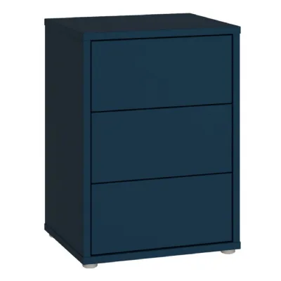 Alice Springs Bedside Cabinet with 3 Drawers PushtoOpen in Night Blue